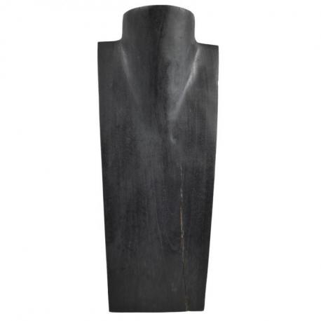 Déclassé - Buste - Présentoir à colliers en bois massif noir 35cm
