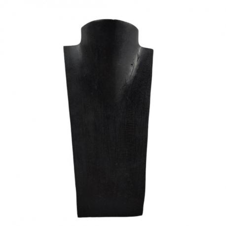 Déclassé - Buste Présentoir à colliers en bois massif noir 25cm