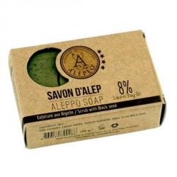 Savon d'Alep exfoliant 100g aux graines de nigelle | Alepeo