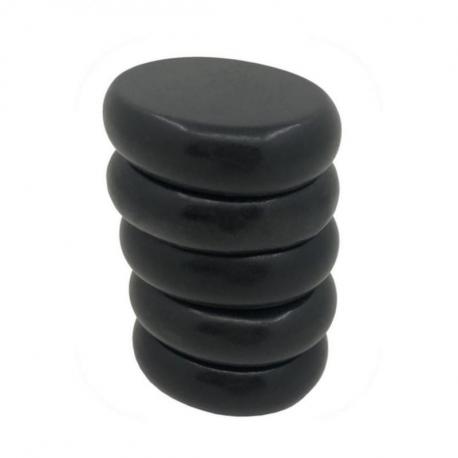 Coffret de massage aux pierres chaudes. 5 galets de basalte.