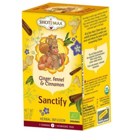  Infusion Ayurvédique Bio 3ème Chakra Je Souhaite - Gingembre, Fenouil, Cannelle | Shoti Maa Chakras