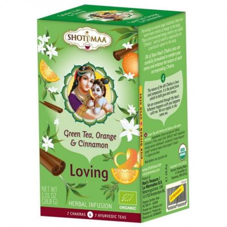 Infusion Ayurvédique Bio 4ème Chakra Je suis en Paix - Thé vert, Orange et Cannelle | Shoti Maa Chakras Infusion Ayurvédique Bio 4ème Chakra Je suis en Paix - Thé vert, Orange et Cannelle | Shoti Maa Chakras