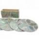 Coffret de 6 sous-verres ronds en marqueterie de nacre naturelle motif étoile