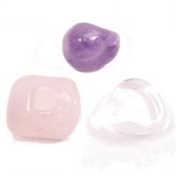 Assortiment de pierres roulées "Triangle d'or XL" - Améthyste, Quartz rose, Cristal de Roche