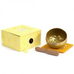 Bol chantant tibétain -  Coffret cadeau jaune - Chakra Plexus Solaire