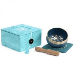 Bol chantant tibétain -  Coffret cadeau turquoise- Chakra de la Gorge
