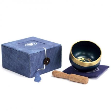 Bol chantant tibétain -  Coffret cadeau bleu - Chakra Frontal (3ème œil)