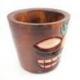 Cache-pot "Tiki" en bois motif ananas