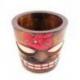 Cache-pot "Tiki" en bois motif fleur