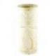 Porte-parapluie ou vase en bois 50cm décor Palmier - Coloris naturel cérusé blanc