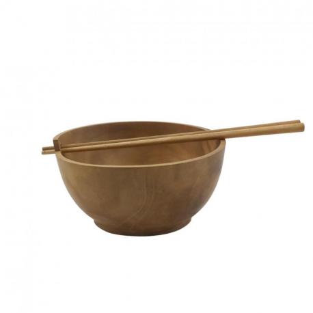 Bol Asiatique à Soupe et Nouilles & ses 2 baguettes - Teck massif Ø15cm Bol Asiatique à Soupe et Nouilles & ses 2 baguettes - Teck massif Ø15cm
