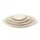 Lot de 4 plats en bois feuilles tropicales 20/30/40/50cm - Coloris naturel patiné blanc Lot de 4 plats en bois feuilles tropicales 20/30/40/50cm - Coloris naturel patiné blanc