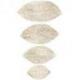 Lot de 4 plats en bois feuilles tropicales 20/30/40/50cm - Coloris naturel patiné blanc Lot de 4 plats en bois feuilles tropicales 20/30/40/50cm - Coloris naturel patiné blanc