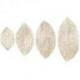 Lot de 4 plats en bois feuilles tropicales 20/30/40/50cm - Coloris naturel patiné blanc Lot de 4 plats en bois feuilles tropicales 20/30/40/50cm - Coloris naturel patiné blanc