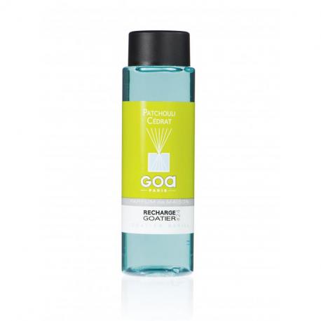 Recharge de parfum Patchouli Cédrat - Goa 250ml + 1 pack rotin
