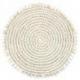 Set de table rond en jonc de mer et coquillages - Coloris naturel et blanc