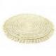 Set de table rond en jonc de mer et coquillages - Coloris naturel et blanc