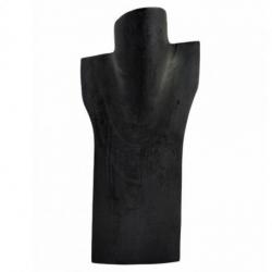 Déclassé - Buste présentoir à colliers en bois massif noir 30cm