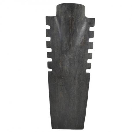 Déclassé - Buste présentoir à colliers cranté en bois finition "noir vintage" 40cm