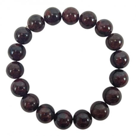 Bracelet en Grenat Rouge du Brésil AAA - boules 10mm
