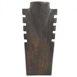Déclassé - Présentoir à colliers cranté en bois marron 30cm