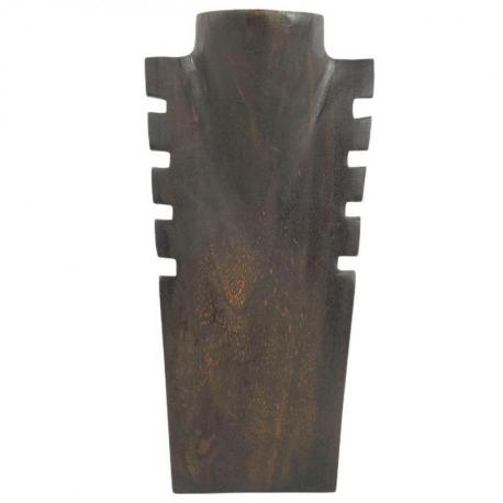 Déclassé - Présentoir à colliers cranté en bois marron 30cm