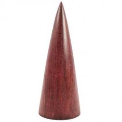 Présentoir à bracelets - cône 20cm en bois massif finition rouge
