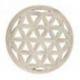 Décor mural ø40cm Fleur de vie - Bois sculpté blanc cérusé