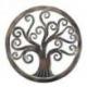 Décor mural ø40cm Arbre de vie  - Bois sculpté marron cérusé