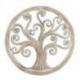 Décor mural ø40cm Arbre de vie  - Bois sculpté blanc cérusé