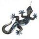 Trio de Geckos en Fer forgé artisanal - Coloris bleu