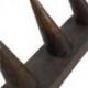 Porte-bagues en bois massif teinte marron / Présentoir à bagues (3 cônes)
