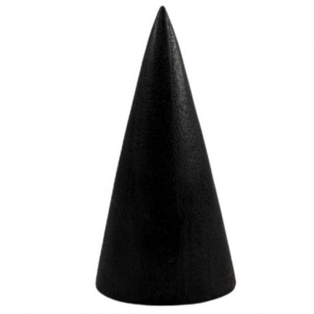 Cône en bois 15cm - Présentoir à Bijoux | Finition Noir Ébène