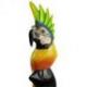 Perroquet Multicolore 50cm en bois peint à la main - Coloris Bleu, Jaune et Vert