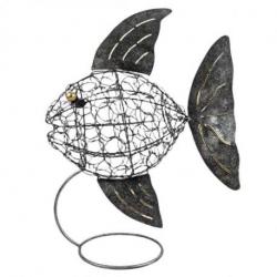 Grande statue Poisson en Fer Forgé Fait Main 40cm
