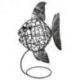 Grande statue Poisson en Fer Forgé Fait Main 40cm