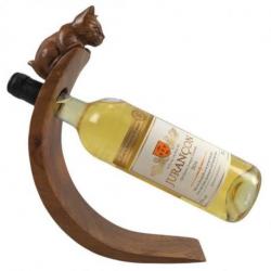 Présentoir à bouteille Chat en bois