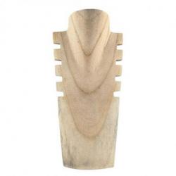 Déclassé - Présentoir à colliers cranté en bois massif brut 30cm
