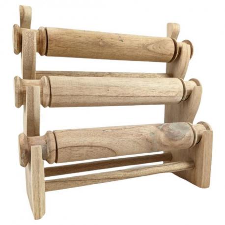 Déclassé - Porte-bracelets et montres 3 joncs en Bois massif brut