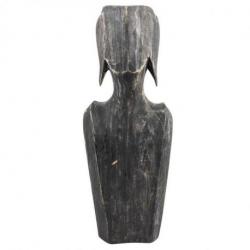 Déclassé - Buste - Présentoir pour colliers et boucles d'oreilles en bois finition "noir vintage" 35cm
