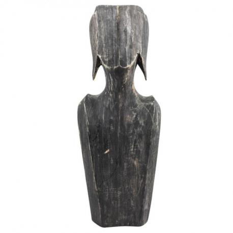 Déclassé - Buste - Présentoir pour colliers et boucles d'oreilles en bois finition "noir vintage" 35cm