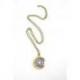 Collier Aromathérapie avec pendentif diffuseur de parfum, doré.