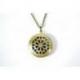 Collier Aromathérapie avec pendentif diffuseur de parfum, doré.
