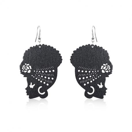Boucles d'oreilles africaines en bois