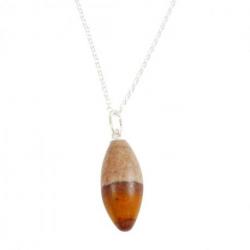 Collier Shiva Lingam AAA - pendentif pierre roulée + chaîne