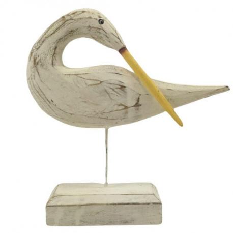 Grande mouette en bois patiné 25cm