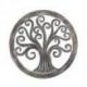 Décor mural ø30cm Arbre de vie  - Bois sculpté marron cérusé