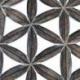 Décor mural ø30cm Fleur de vie - Bois sculpté marron cérusé