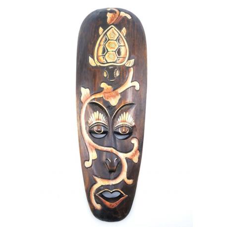 Masque Africain en bois 50cm. Décoration murale motif tortue.