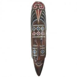 Masque Décor Batik en Bois 50cm. Décoration Murale Style Africain